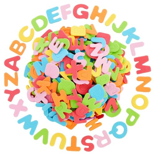 ZYWQ Goma EVA Letras Adhesiva, Pegatinas de Espuma con Letras Pequeñas, Alfabetos de la A a la Z para Niños (6 Colores) - Letras Adhesivas, 156 Piezas/6 Juegos