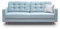 mb-moebel Schlafsofa Kippsofa Sofa Samt mit Schlaffunktion Klappsofa Bettfunktion mit Bettkasten Couchgarnitur Couch Sofagarnitur Schlafcouch 3 Sitzer Gästebett - 229x95x97 cm - Carla (Blau)
