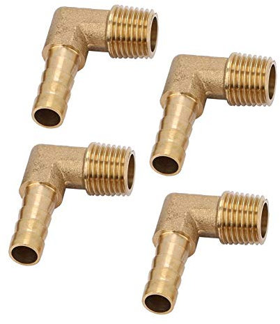 4pcs tuyau de coude barb raccord tuyau de barb tuyau de coude de filetage mâle en laiton G1/4 8mm