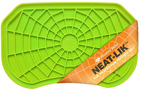 Neater Pets Neat-LIK Dog Lick Mat, Lick Mat for Dogs, Cats, Puppy, Reduces Anxiety & Boredom, Peanut Butter Slow Feeder, Interactive Treat Licking Pad, Licking Mats for Small & Large Breed (Green)