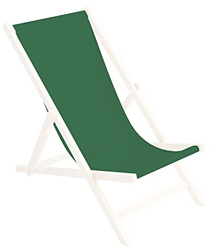 Ersättningsöverdrag 131 x 44 cm utbytbar solstol, tygöverdrag 100 % polyester för trä-solstol, hopfällbar stol, färg grön [119]