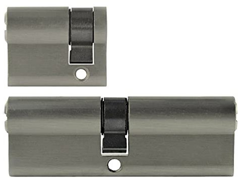 2 likadana 1 x profilcylinder 40/45 mm 1 x halvcylinder 30/10 mm (justerbar låsbart låsbar) 5 nycklar