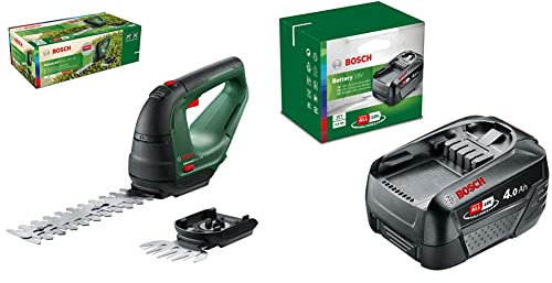 Cisaille à Gazon à Batterie Bosch AdvancedShear 18V-10 (sans Batterie, système 18 Volts, Coupe jusqu'à 85 m² par Charge de Batterie, avec Couteau et à Gazon, en boîte) & Bosch Kit de démarrage