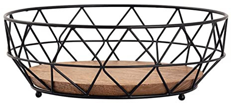 casamia Obstkorb Metall Brotkorb Obstschale rund Neo ø 28 cm H 10 cm Metall schwarz Größe Einzelpackung