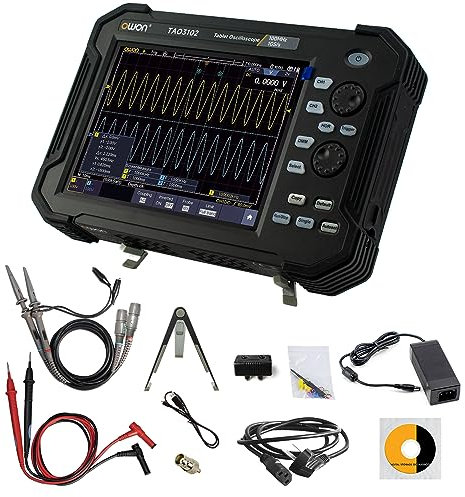 OWON Digitales Handoszilloskop TAO3102, 2-Kanal-Oszilloskop, 100 MHz Bandbreite und 1 GS/s Abtastrate, 45.000 wfms/s Wellenform-Aktualisierungsrate, Oszilloskop und 4 1/2 Digital-Multimeter
