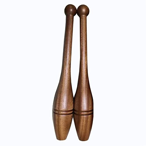 MBROS Wooden Indian Clubs 1.5 Lb Pair, Vintage Weighted Club, Office Workers/Drivers Swinging Clubbell, for Shoulder Rehab Exercises/Arm Mobility
