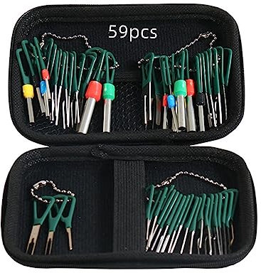 Naisfei 59 PCS Kit de Herramientas de extracción de Terminal de automóvil, Juego de Herramientas extractoras de Llave de liberación de Pin de Conector de Cable,Kit eyector de terminales