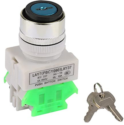 Schlüsselschalter, 3-Positionen-Schlüsseldrehschalter 2 Schlüssel 2NO-1NC 22-mm-Montageloch Schlüsselschalter LAY37-20Y/31 Leistungsschalterschalter Mit Starker Isolationsleistung