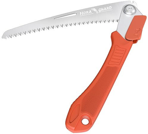FLORA GUARD Folding Pruning Saw, 8 Inch Heavy Duty Hand Saw, Quality SK-5 Steel, Soft Grip, Wood Gardening Camping Bushcraft