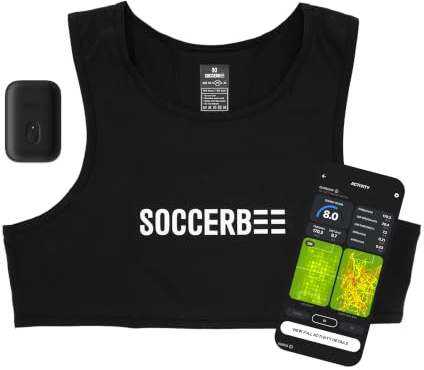 SOCCERBEE Pro2 - Rastreador GPS y chaleco para monitorear las actividades de los atletas al aire libre como fútbol, rugby, hockey y lacrosse (pequeño)