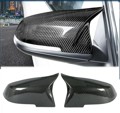 GEARCELL Pair Car Wing Mirror Covers Caps, Replacement Rearview Side Mirror Covers Replacement FIT For BMW F20 F22 F23 F30 F31 F32 F33 F36 F87 M2 X1 E84 Door Mirror Covers Caps Carbon Fiber