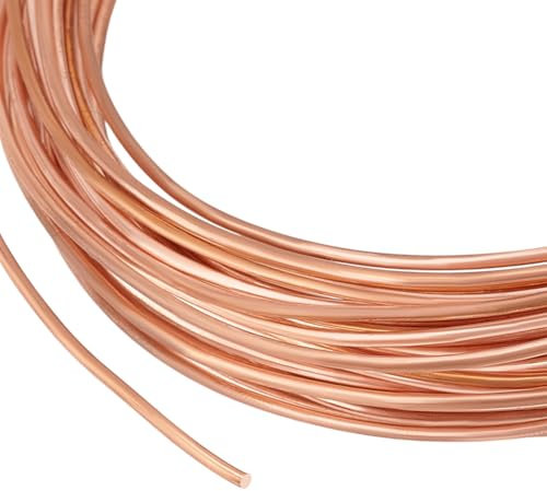 BENECREAT Massiver Kupferdraht, 1.6mm/14 Gauge, rund, weicher Kupferdraht für Schmuckherstellung, Handwerk, Edelstein Einwickeln