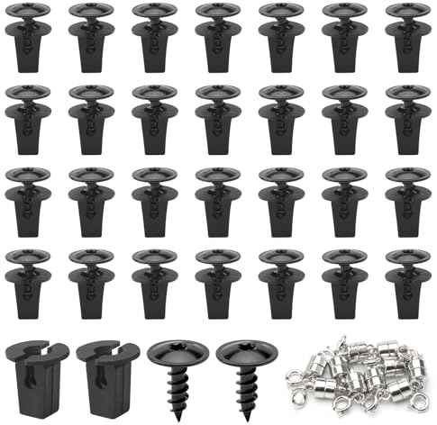 ZMDMAH Lot de 30 vis à tôle M5 x 16 mm - Vis de carrosserie noires N90974701 - Vis autotaraudeuses en métal pour garde-boue de voiture