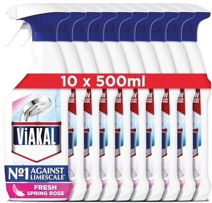 Spring Rose Fresh Lime Scale Remover Spray 500ml (Pack of 10) | Bathroom Cleaner | Long Lasting Shine | Dissolves Limescale | Anti-droplet Technology | Fights with Malodors