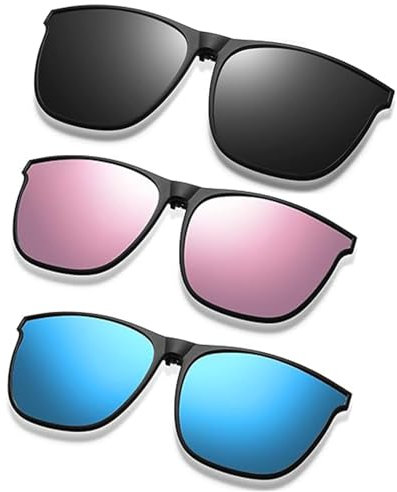 TownTop 3 Stück Sonnenbrillen Aufsatz Brille zum Aufstecken, UV400, polarisiert, Blendfrei, Perfekt für Outdoor, Sonnenbrille Zum Aufstecken für Brillenträger, vielseitig und stilvoll
