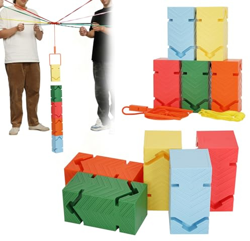 10 Pcs Teamwork Building Blocks Set, Upgrade Team Building Games for Adults & Teenagers, Durable Teamwork Building Blocks for Corporate Team Building Activities, School Sports Day & Outdoor Parties
