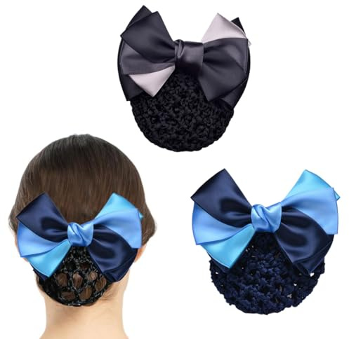 JYNXOR 2 Pcs Retina per Capelli Chignon, Fermaglio a Scatto Con Fiocco, per Acconciature da Balletto, Retine per Capelli Chignon, Fermaglio per Capelli a Scatto con Fiocco e Retina per Ragazze e Donne
