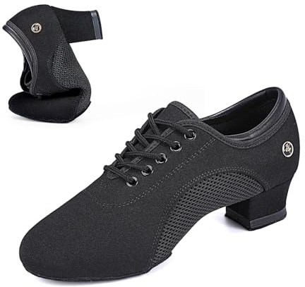 Topratting Women's Ballroom Dance Shoes 1.5 in/2 in Lace-Up Women's Latin Dance Shoes Suitable for Salsa Ballroom Modern Rhythm Jazz Banquets Teaching Practice Professional Performance