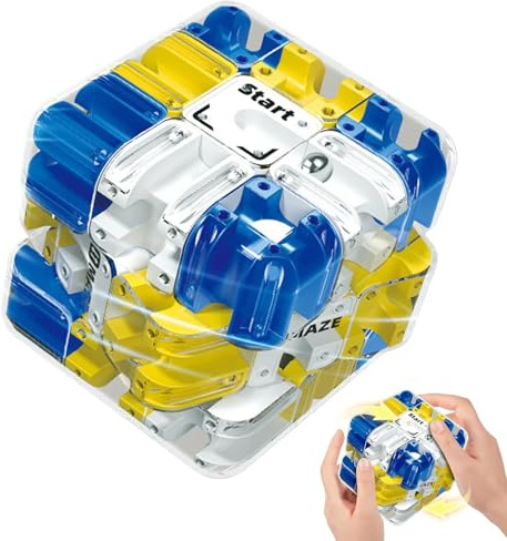 Large 3D Labyrinth Maze Cube, Rolling Ball Brain Teaser for All Ages | 3x3 Logical Challenge Maze Game, Stress Relief Educational Focus Interactive Game Gift for Kids & Adults