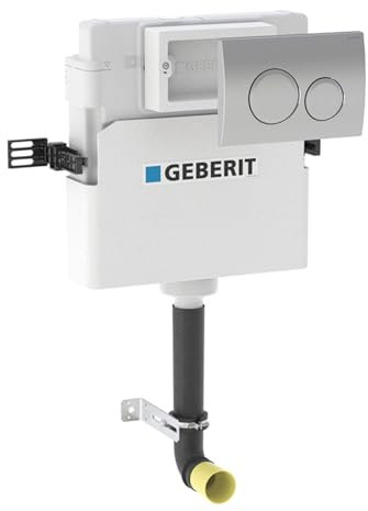 Geberit Delta 21 Concealed Toilet Cistern 12cm & Gloss Chrome Flush Plate