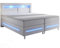 Juskys Boxspringbett Norfolk 180x200 cm - LED Beleuchtung, Bonell Matratze & Topper - 66 cm Komforthöhe - weiß - Bett Doppelbett Polsterbett