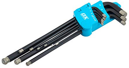 OX Pro Diamond Tipped Hex Key Set - 9 Piece, Metric 1.5-10mm
