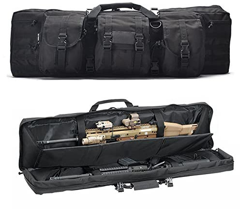 XVBVS Waffenkoffer für Langwaffen Waffentasche Gewehrtasche Waffenkoffer Futteral Langwaffen Langwaffenfutteral Pistolentasche Jagdtasche Luftgewehr Tasche für Jagd und Angeln-Black|| 140cm