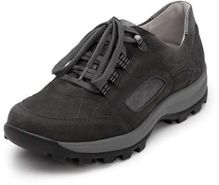 VITAFORM Wanderschuhe Damen Nubukleder – Wasserabweisende Trekkinghalbschuhe – Trekkingschuhe mit austauschbarem Luftpolsterfußbett – Hikking-Schuhe mit stabilen Halt – Anthrazit Größe 38