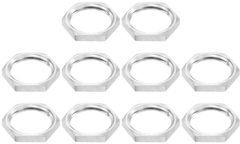 QUARKZMAN G1/2 Mutter Tunn Hexagonal Rörkoppling, Fastsättning Kvinna Låsmutter för VVS, Rostfritt Stål 304 10 st