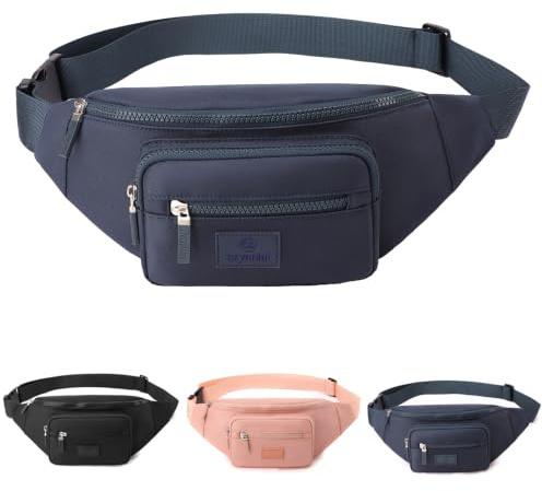 Bumbags for Ladies Bum Bag Fanny Pack Men Women Waist Pack Lightweight Adjustable for Running Walking Hiking Jogging (Blue)
