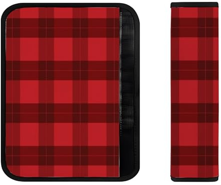 Cuscinetti per cinture di sicurezza a quadri rossi e neri, comodi cuscinetti per cinture di sicurezza, accessori per cinture di sicurezza, per tutte le stagioni, protezioni generali per il collo