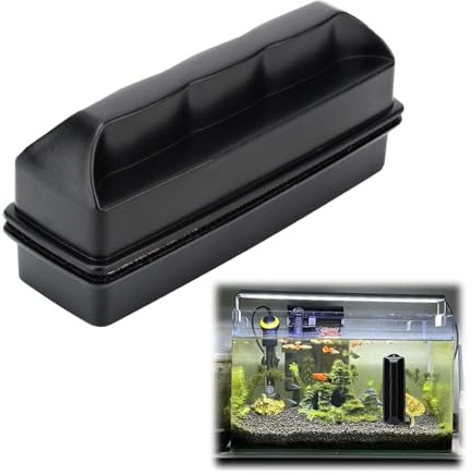 Magnetic Fish Tank Cleaner, Aquarium Magnetic Brush Fish Tank Glass Cleaner Scrubber Clean Brush Cleaning Tool with Rope, Aquarium Glass Cleaner, Algae Scraper for Cleaning Glass Pane Cleaning Magnet