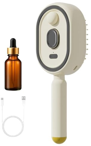 Spazzola Lisciante A Vapore Per Capelli - Pettine Ricaricabile Districante con Olio e Misurino | Spazzola a Vapore Lisciante - Per Capelli Folti Lisci Mossi Ricci E Lisciatura Casa Viaggio Quotidiano