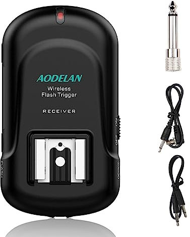 AODELAN Receptor de disparador de flash con zapata universal para Canon, Nikon, Olympus, Panasonic, Pentax, Fuji, Samsung, Sony (solo receptor)