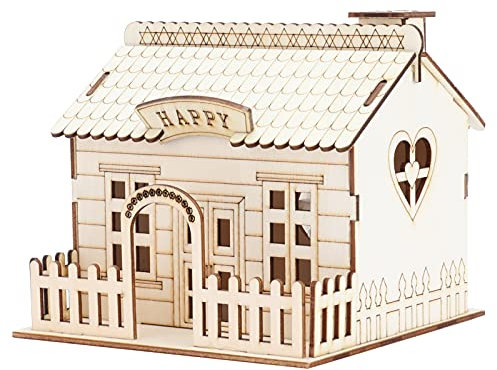 Haus Sparschwein, Holzvilla Haus Sparschwein Spardose Bemalbare Holzhaus DIY Handgefertigte Holzstücke Handwerk