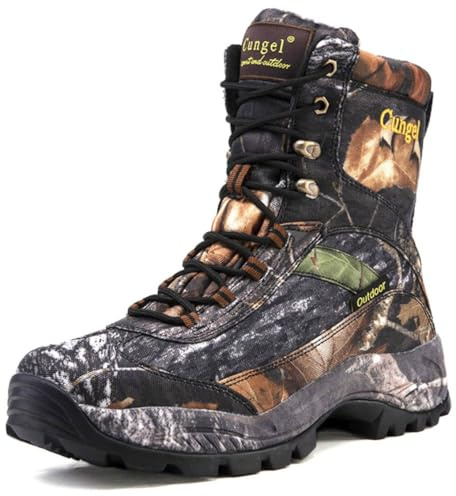 Czen Stivali militari da uomo, Stivali da combattimento militari impermeabili Scarpe antinfortunistiche tattiche, Stivali da escursionismo nel deserto antiscivolo da esterno (Black,42)