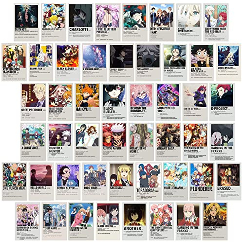 50pcs Set Collage di Anime da Parete, Immagini Estetiche, Photocards, Poster Manga, Poster Artistici per Decorazione Dormitorio