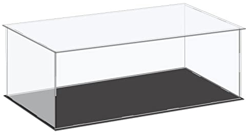 sourcing map Boîte de vitrine en acrylique, 41x21x15,5cm, haute transparence, stable, vitrine anti-poussière pour objets de collection