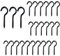 Criveple Gancio a vite nero, 25 pezzi, gancio a vite in acciaio inox, gancio da soffitto, gancio da avvitare per poltrona sospesa, amache, tende da sole, gancio soffitto (M4-40 mm)