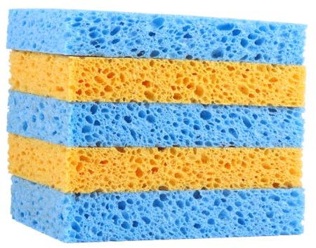 Didiseaon Esponjas para Lavar Platos 12 Unidades Esponja De Cocina Naranja y Azul Duradera