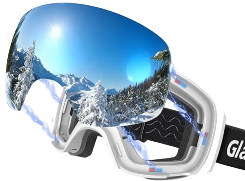 GlaRid Skibrille für Herren Damen, Magnetische Snowboardbrille 100% UV-Schutz Skibrille für Brillenträger, Magnet Schneebrille für Skifahren Wintersport