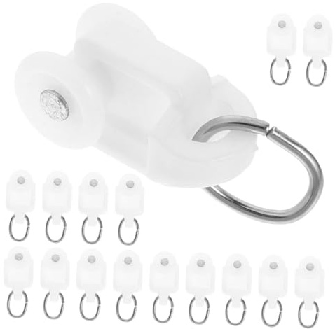 Alipis 150pcs Galets de Glissement pour Rail de Rideau Blanc en Plastique avec Crochets et Roulettes Silencieuses pour Tringle à Rideaux Compatibles Polyvalents à Usage Maison
