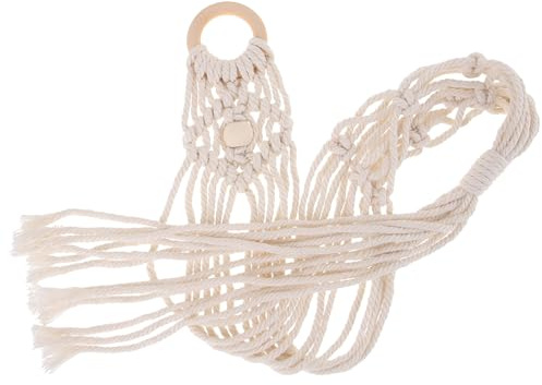 UKCOCO Supporto da Parete per Chitarra Elettrica e Ukulele in Macramè Intrecciato a Mano Gancio in Corda di Cotone Resistente Design Rustico Facile da Installare per Strumenti Musicali