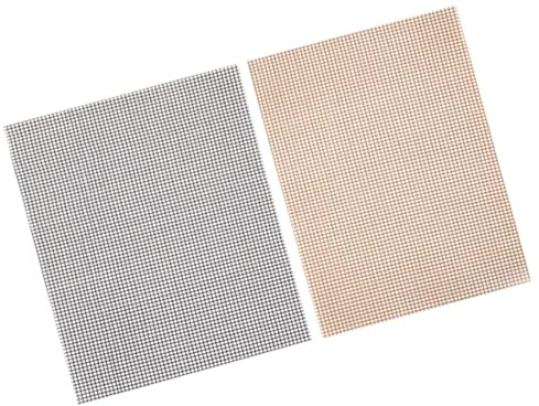 Angoily Lot de 2 Tapis de Cuisson Barbecue en Fibre de Verre Antiadhésifs Réutilisables 40X33 CM Noir et Marron Résistants à la Chaleur pour Grilles Barbecue et Pique-Niques en