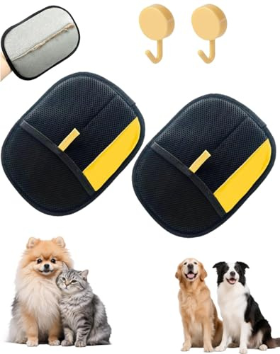 Magnet Pro Guanto Peli, Magnet Pro Guanto Anti-Peli Skimys Riutilizzabile Ed Ecologico, Rimuove Efficacemente I Peli Di Cani E Gatti E PUò Essere Utilizzato Anche per Pulire Tappeti E Divani (2 PCS)