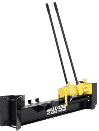 Charles Bentley BULLDOZER PRO 10 Ton Hand Operated Heavy Duty Hydraulic Log Splitter, No Electricity Required, Two Speed Pump, Horizontal, Rubber Handles, 10 Ton Splitting Force (113X30cm)