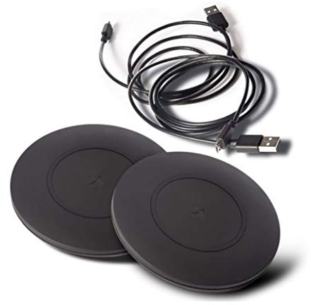 TYLT Shield 2 Pack Wireless Charger Pad | Wireless Charging Station | Qi-Certified 10W Max Universal Fast Wireless Charging Pad Compatible to Apple, Samsung, Wireless Buds, and Other Capable Devices