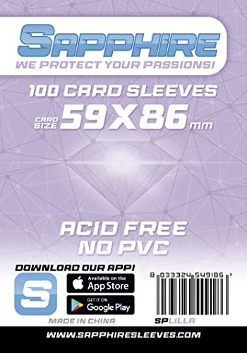 Red Glove - 100 Sapphire Sleeves Lilac 59x86 SPLILLA Size Yu-Gi-Oh