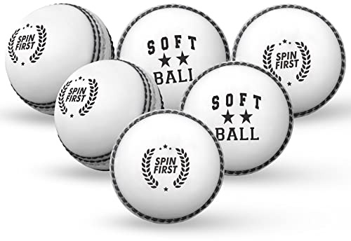 ADS SPORTS Balles de cricket pour enfants | Balles en mousse avec coutures traditionnelles | Entraînement et pratique du cricket – Balle de cricket rouge souple (Junior – Blanc)