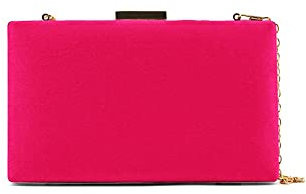 MODELISA - Bolso Clutch Rectangular Cartera De Mano Fiesta Boda Noche Evento Ceremonia Mujer (Fucsia)
